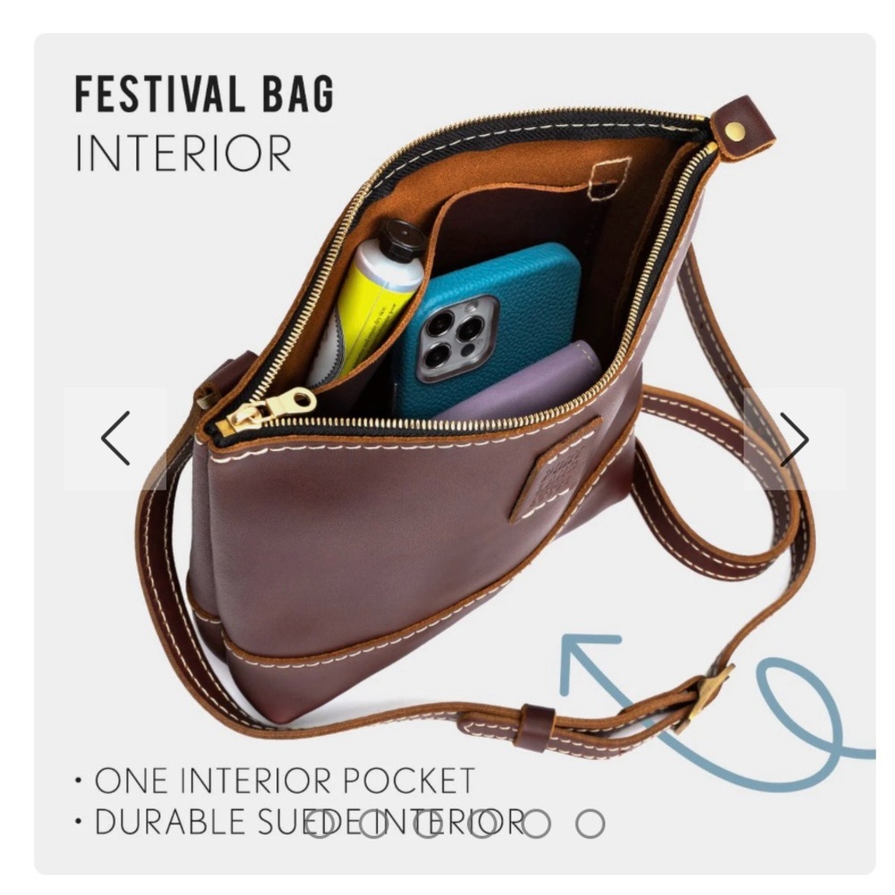 PORTLAND LEATHER FESTIVAL BAG PURSE HANDBAG EXCELLENT CONDITION BOHO BARELY USED - Picture 7 of 14